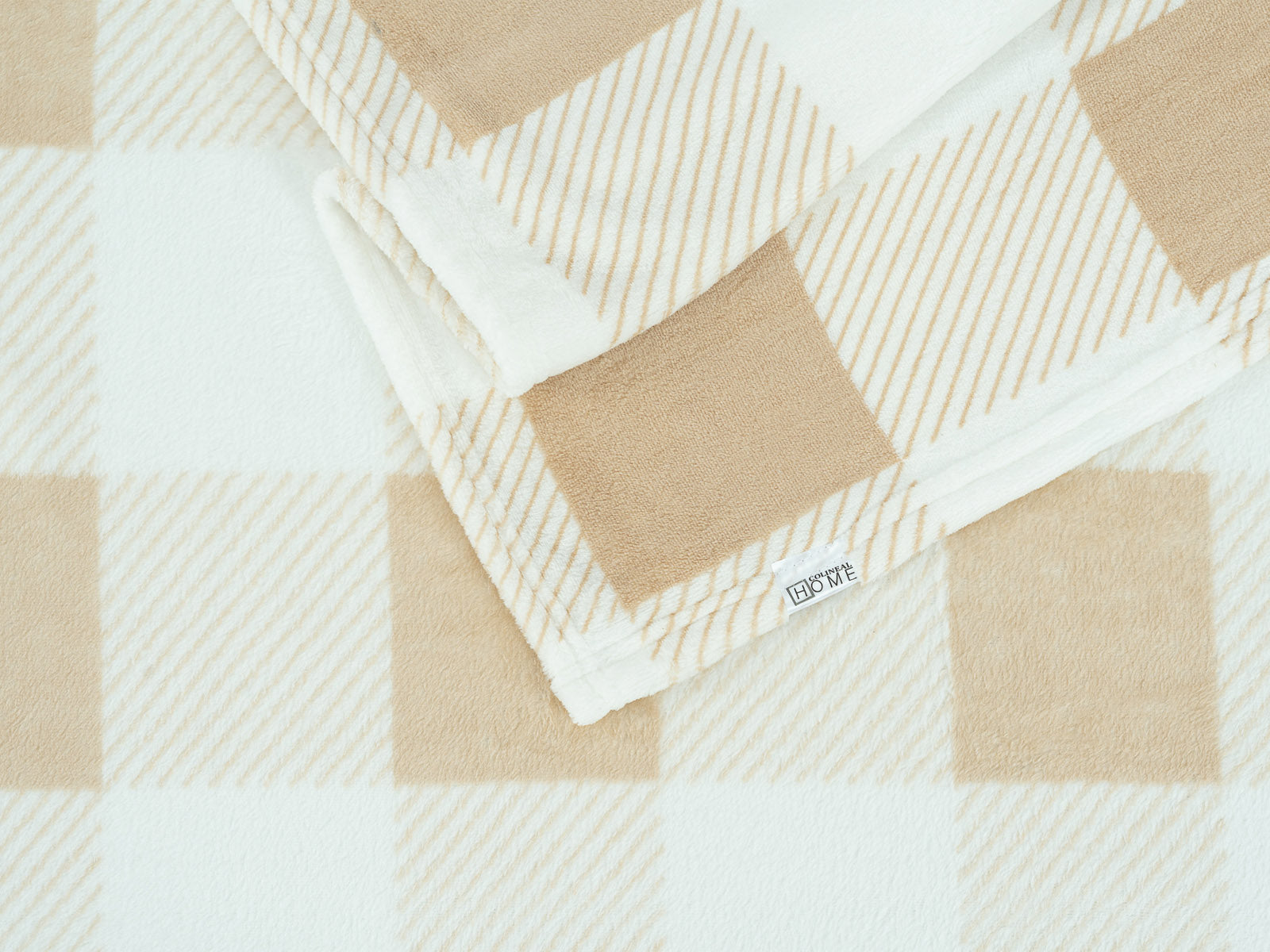 Cobija Glam Microfleece Personal #Color_WhiteBrownSquares
