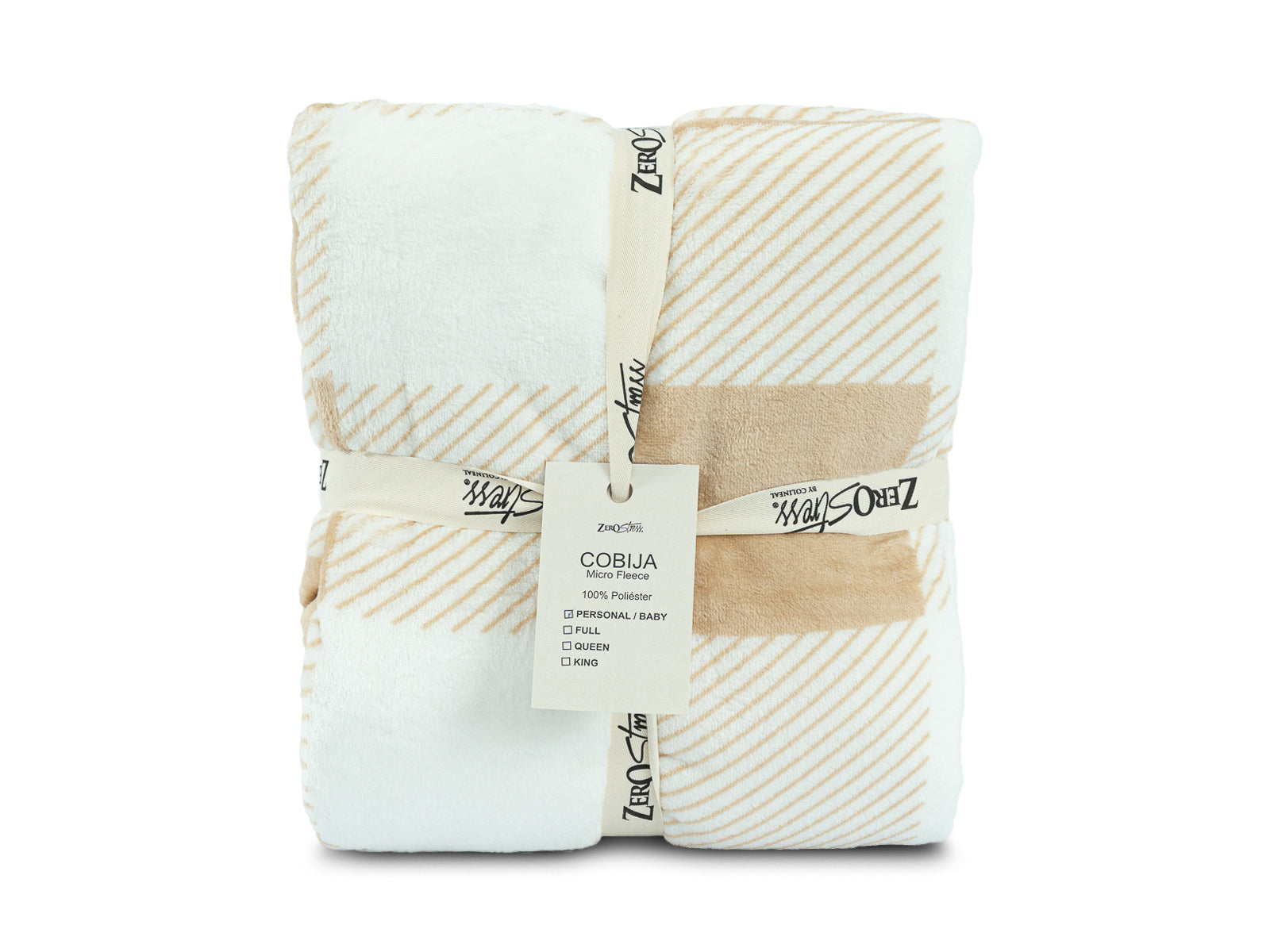 Cobija Glam Microfleece Personal #Color_WhiteBrownSquares