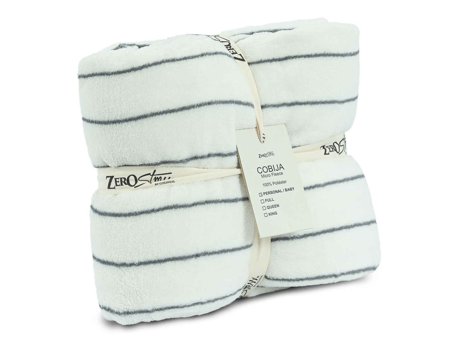 Cobija Glam Microfleece Personal #Color_WhiteGrayStripes