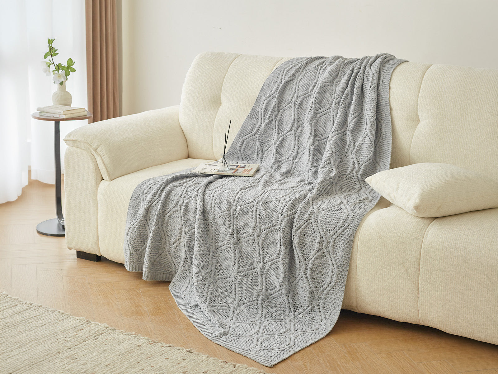 Manta Decorativa Elsa Chenille #Color_Gris