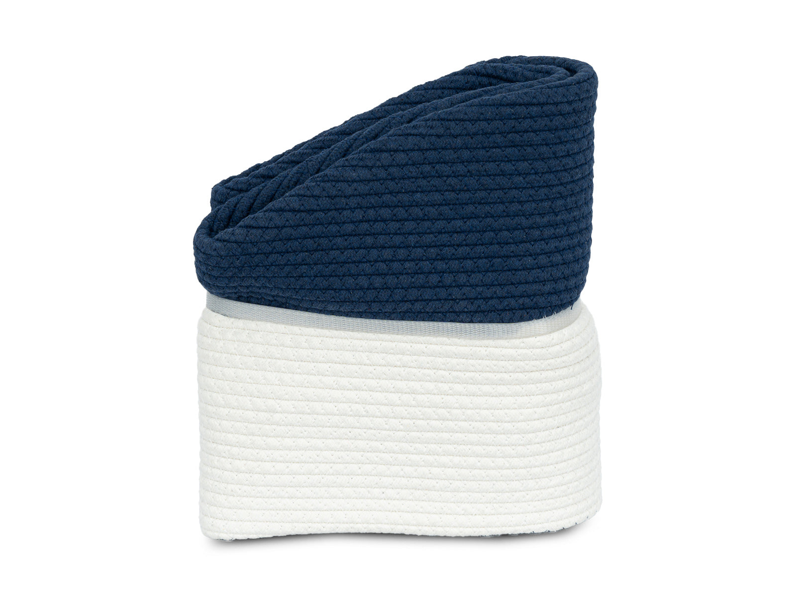 Cesto Decorativo Woody Azul Blanco