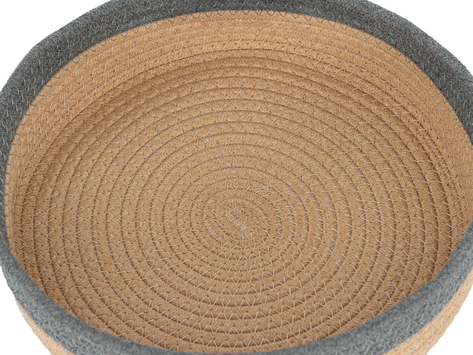 Cesto Decorativo Woody Redondo Gris Oscuro