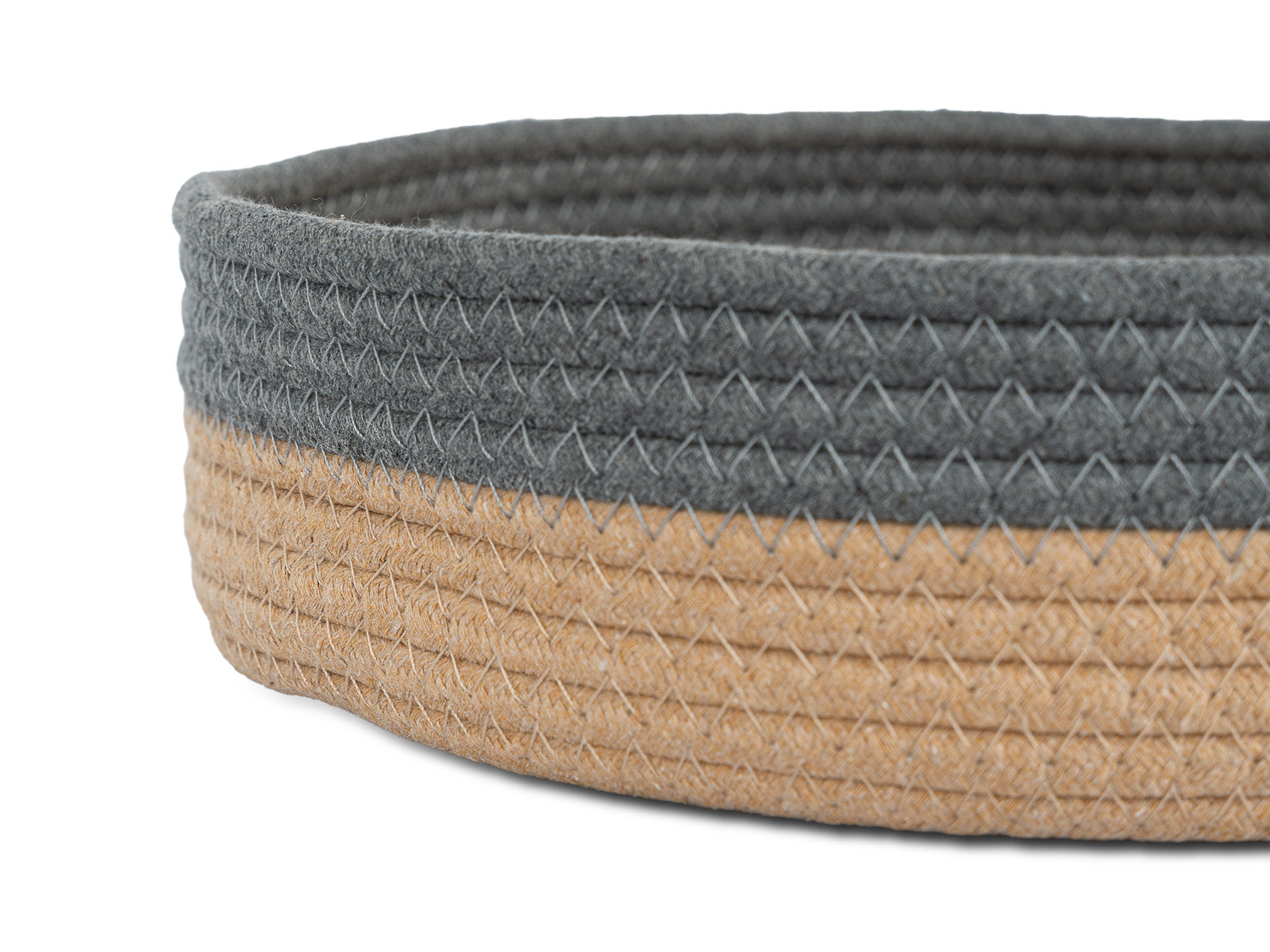 Cesto Decorativo Woody Redondo Gris Oscuro