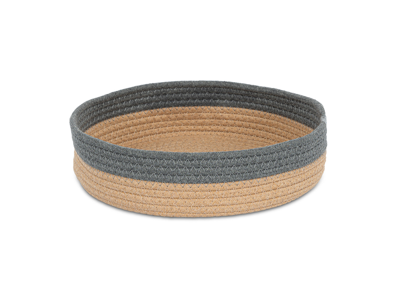 Cesto Decorativo Woody Redondo Gris Oscuro