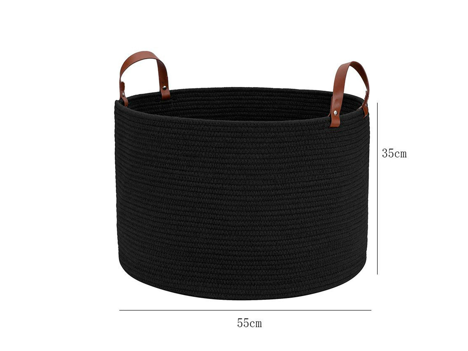 Cesto Decorativo Woody Redondo Negro