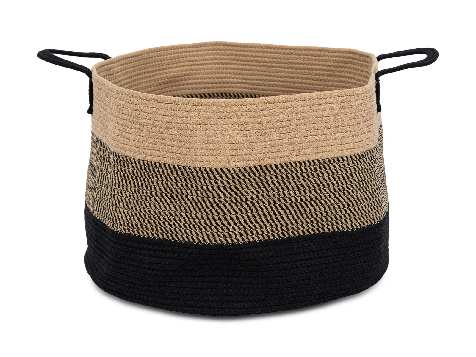 Cesto Decorativo Woody Redondo Natural Negro