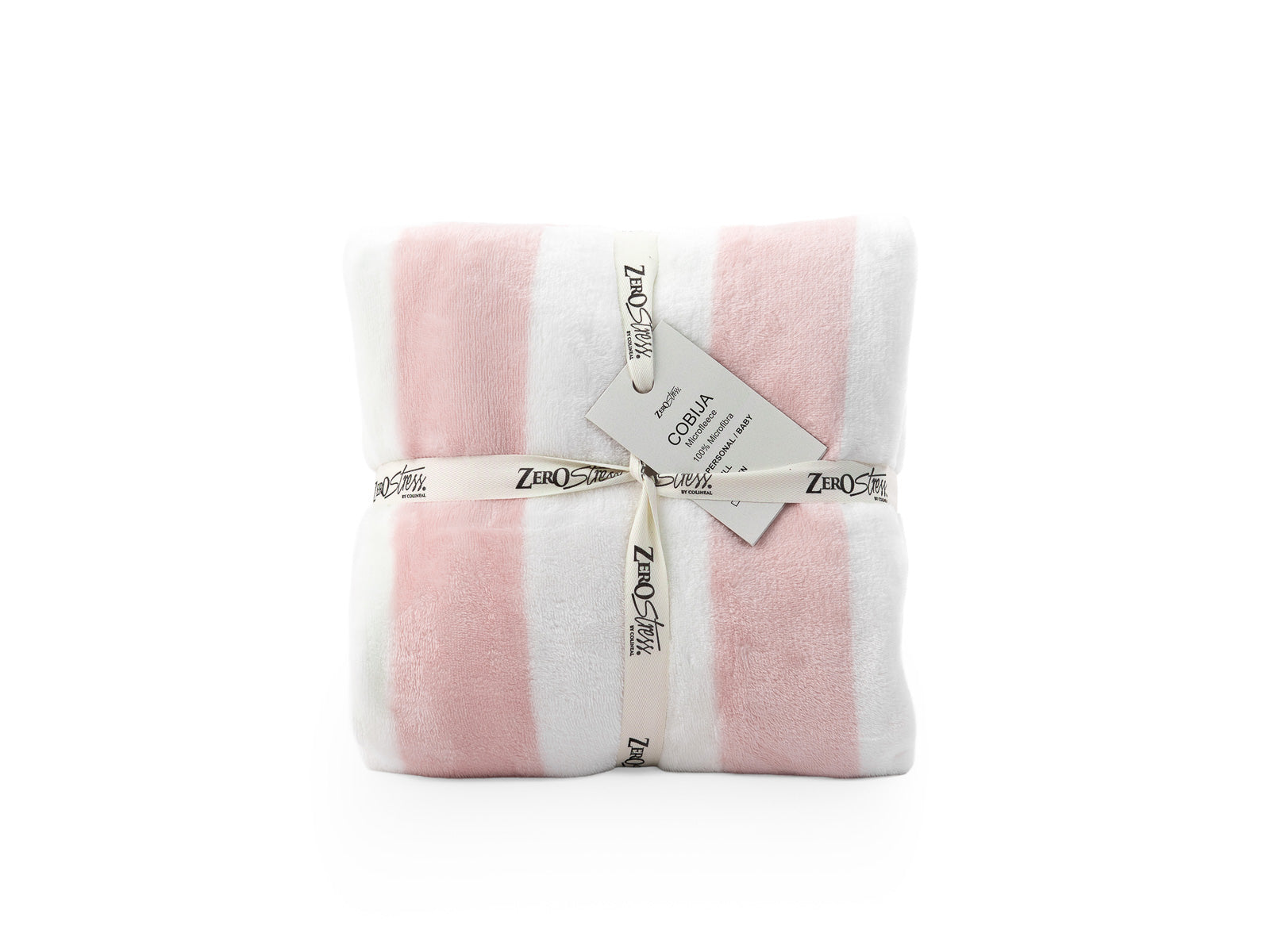 Cobija Baby Microfleece #Diseño_BlancoRosadoRayas