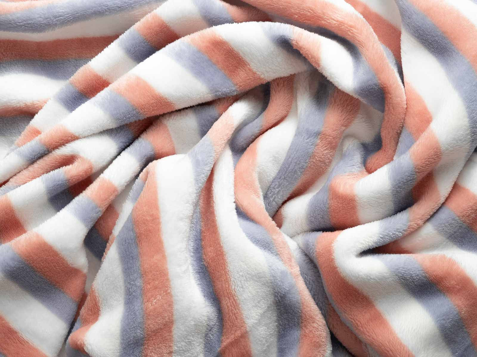 Cobija Glam Microfleece Personal #Color_BlancoMelonLilaRayas