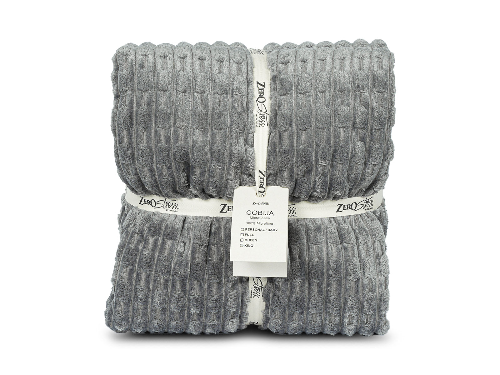 Cobija Glam Microfleece King #Color_GrisFlechas