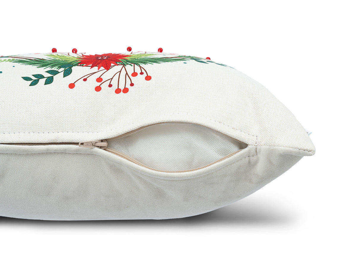 Cojin Navidad Claus Corona Blanco Cuadrado Pequeño