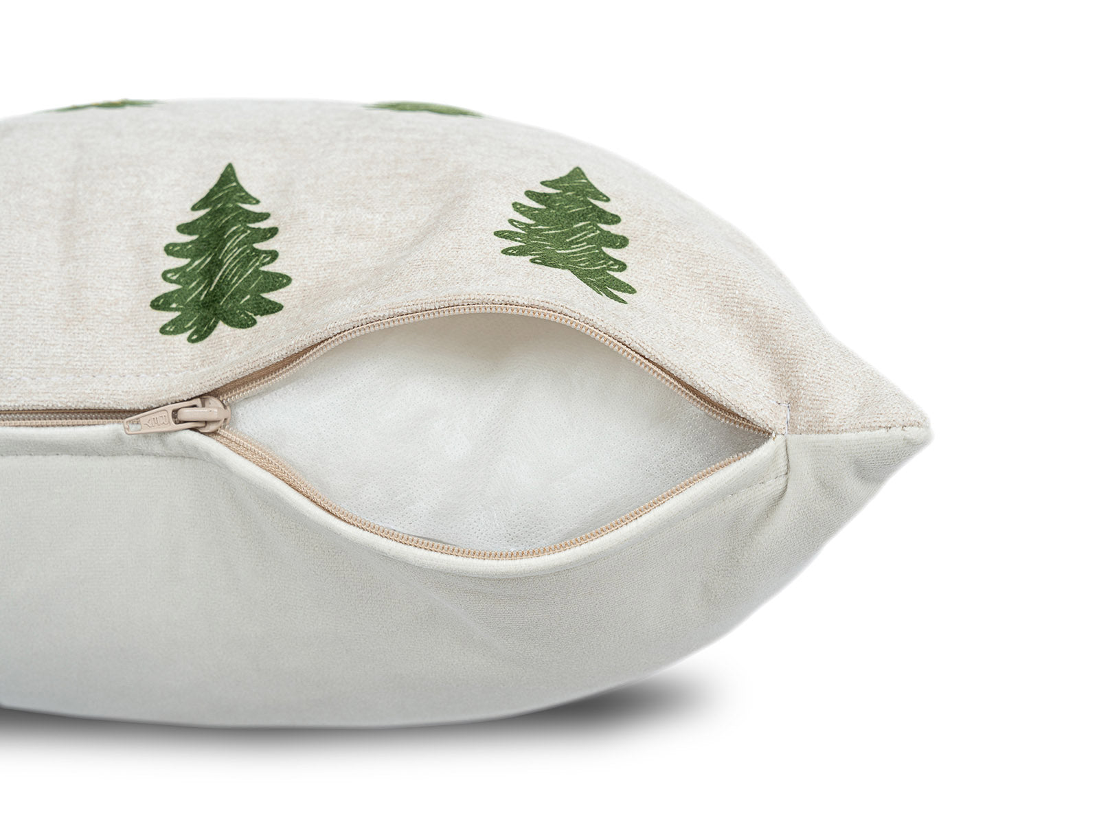 Cojin Navidad Claus Trees Beige Cuadrado Pequeño