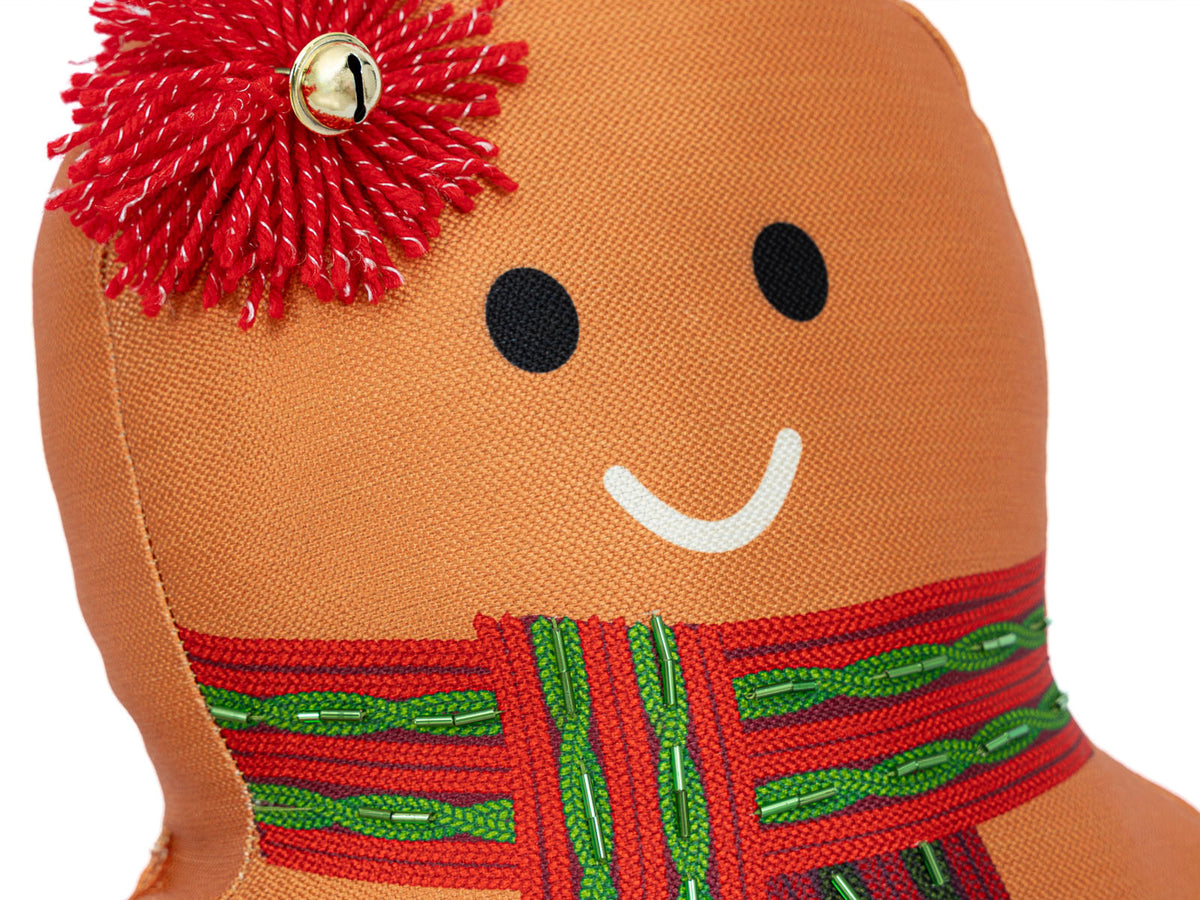 Cojin Navidad Galleta Jengibre Niña Cafe Forma Pequeño