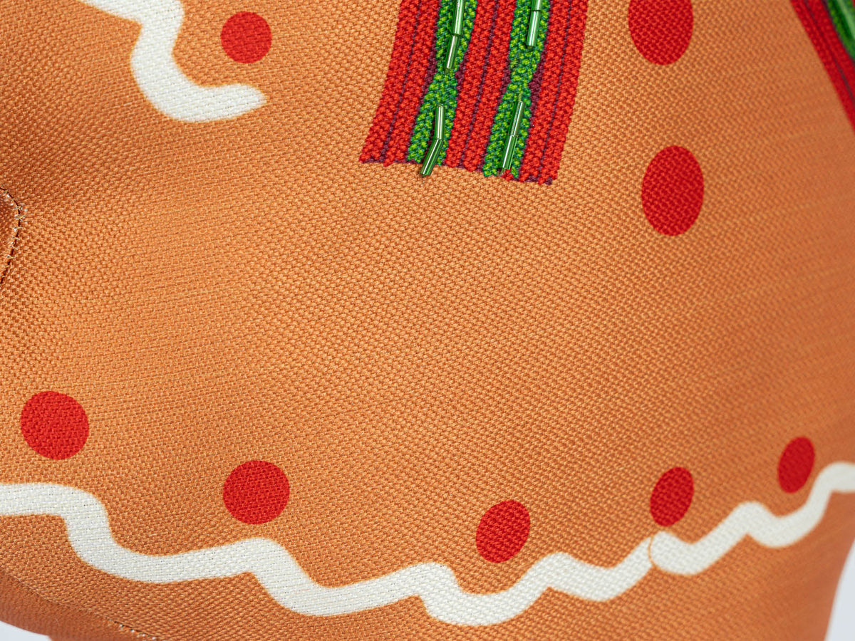 Cojin Navidad Galleta Jengibre Niña Cafe Forma Pequeño