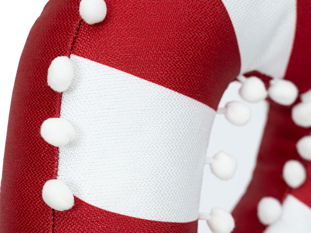 Cojin Navidad Baston Rojo y Blanco Forma Mediano