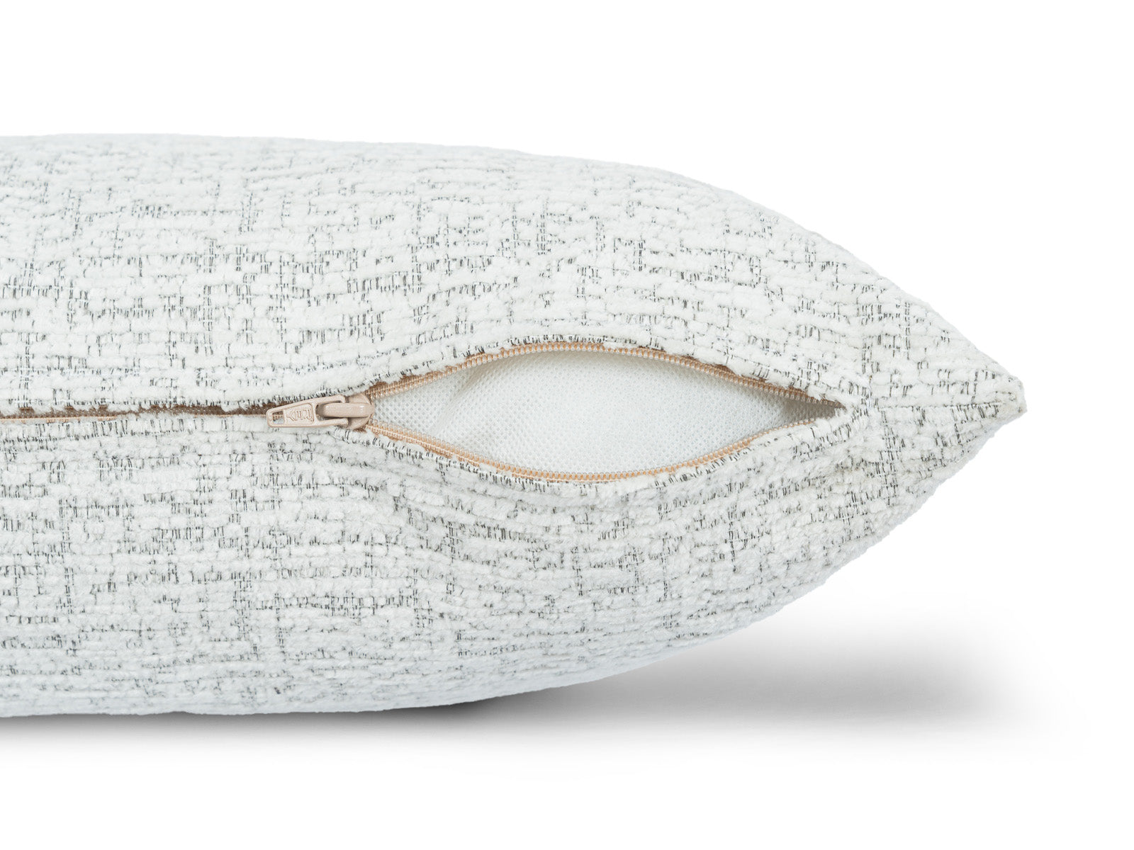 Cojin Lumbar Poliester Luxury Blanco Gris