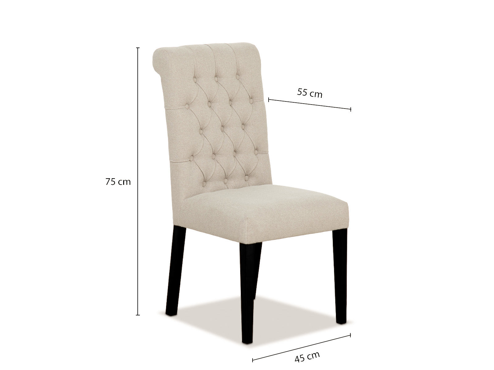 Silla Martini Capitoneada C/Negro #Color_Beige"T3213"