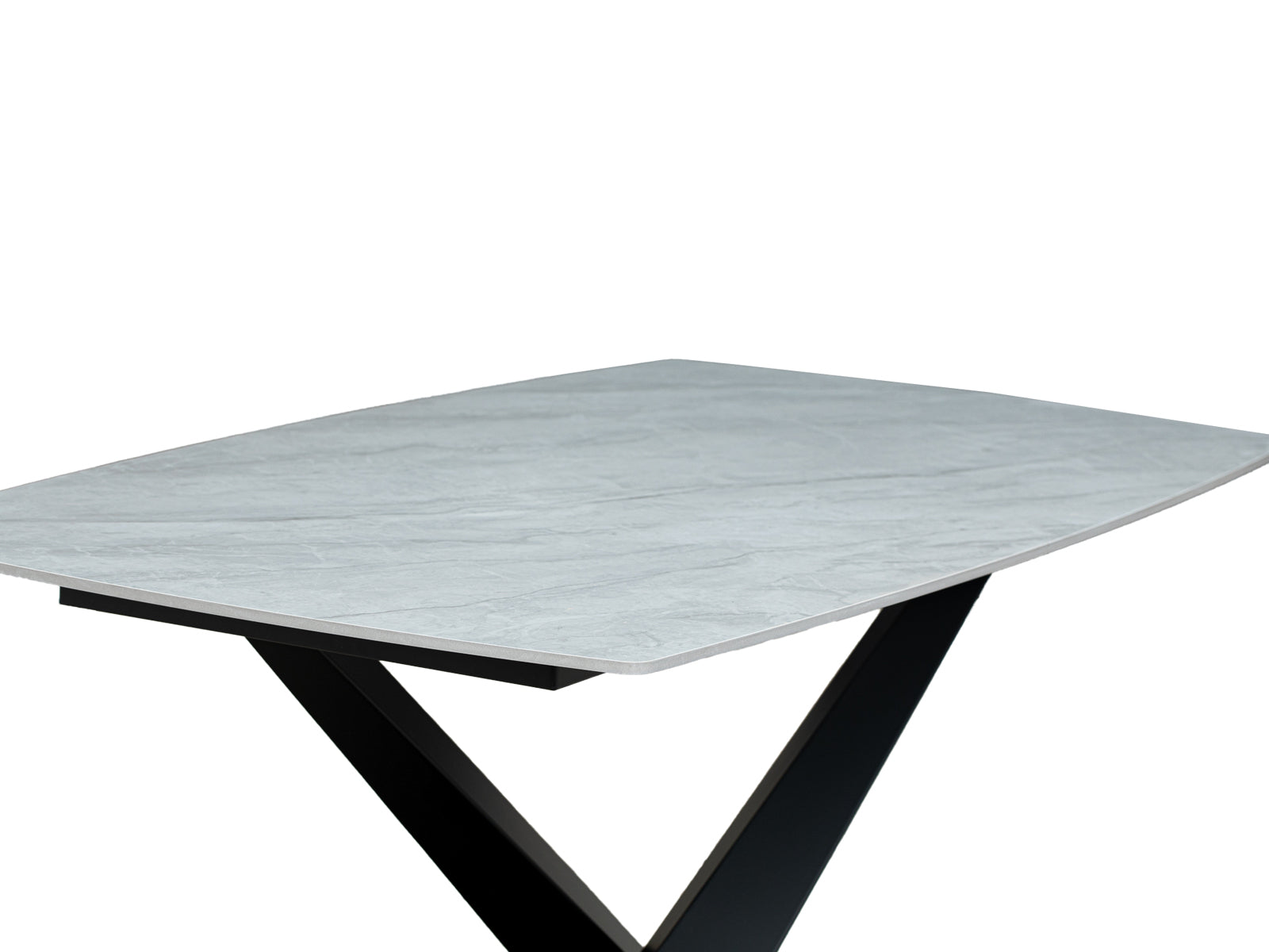 Mesa Comedor Alessandro Piedra Lineas Grises Brillante