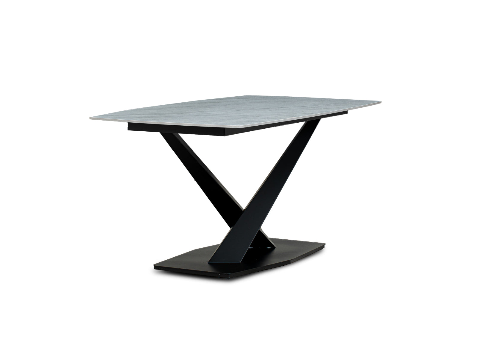 Mesa Comedor Alessandro Piedra Lineas Grises Brillante