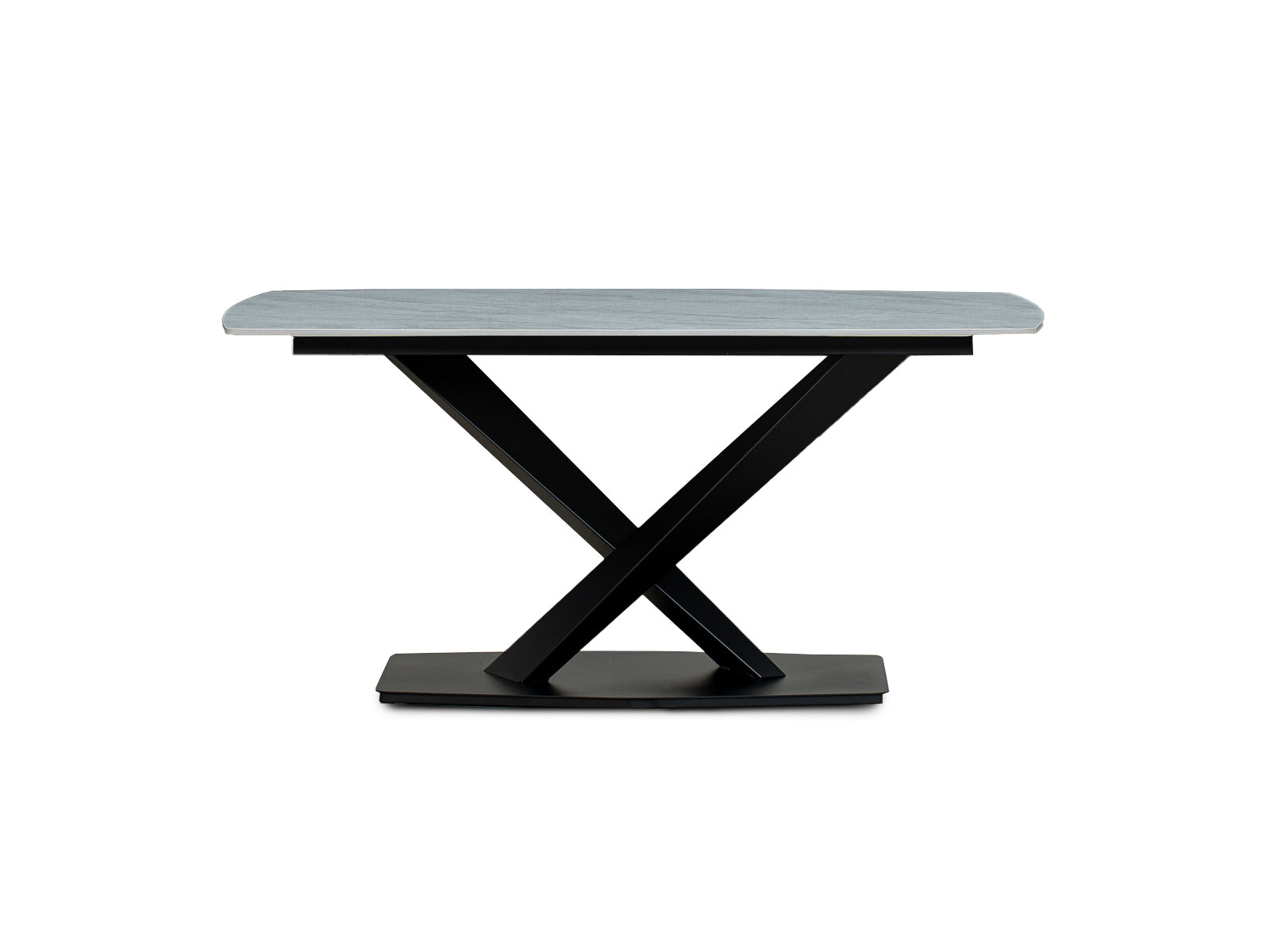 Mesa Comedor Alessandro Piedra Lineas Grises Brillante