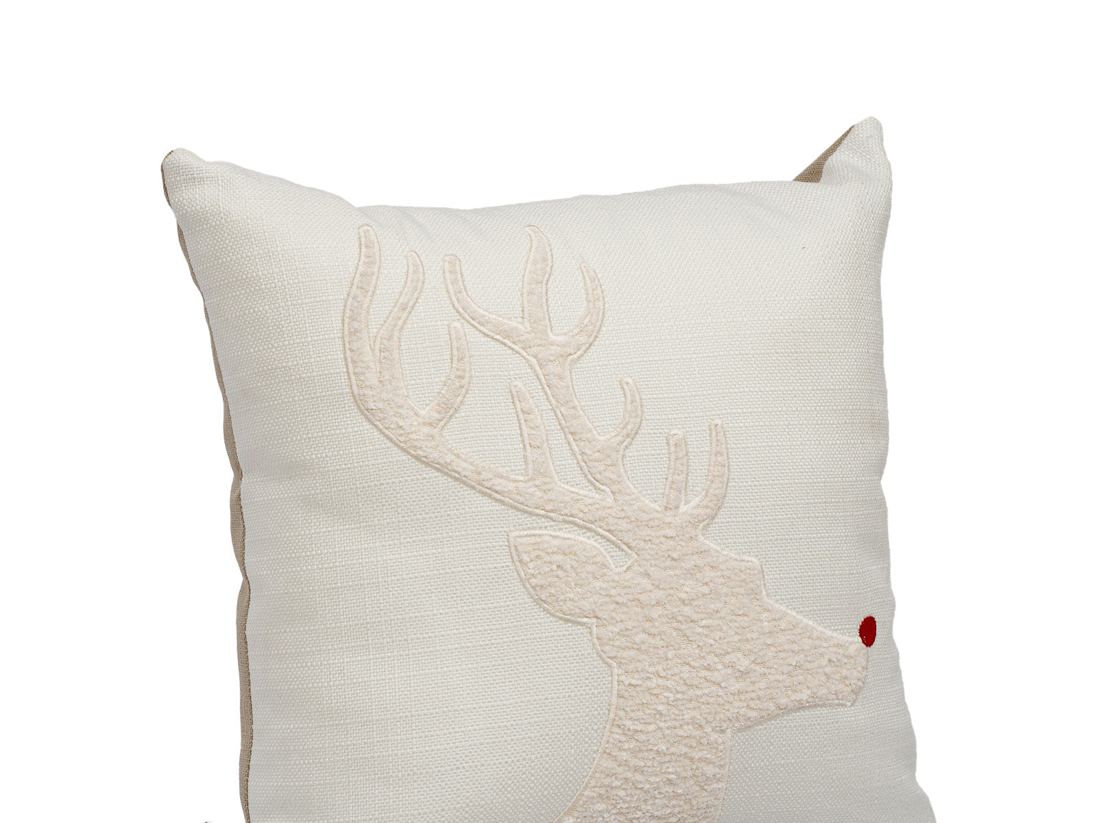 Cojin Reno de Navidad Beige