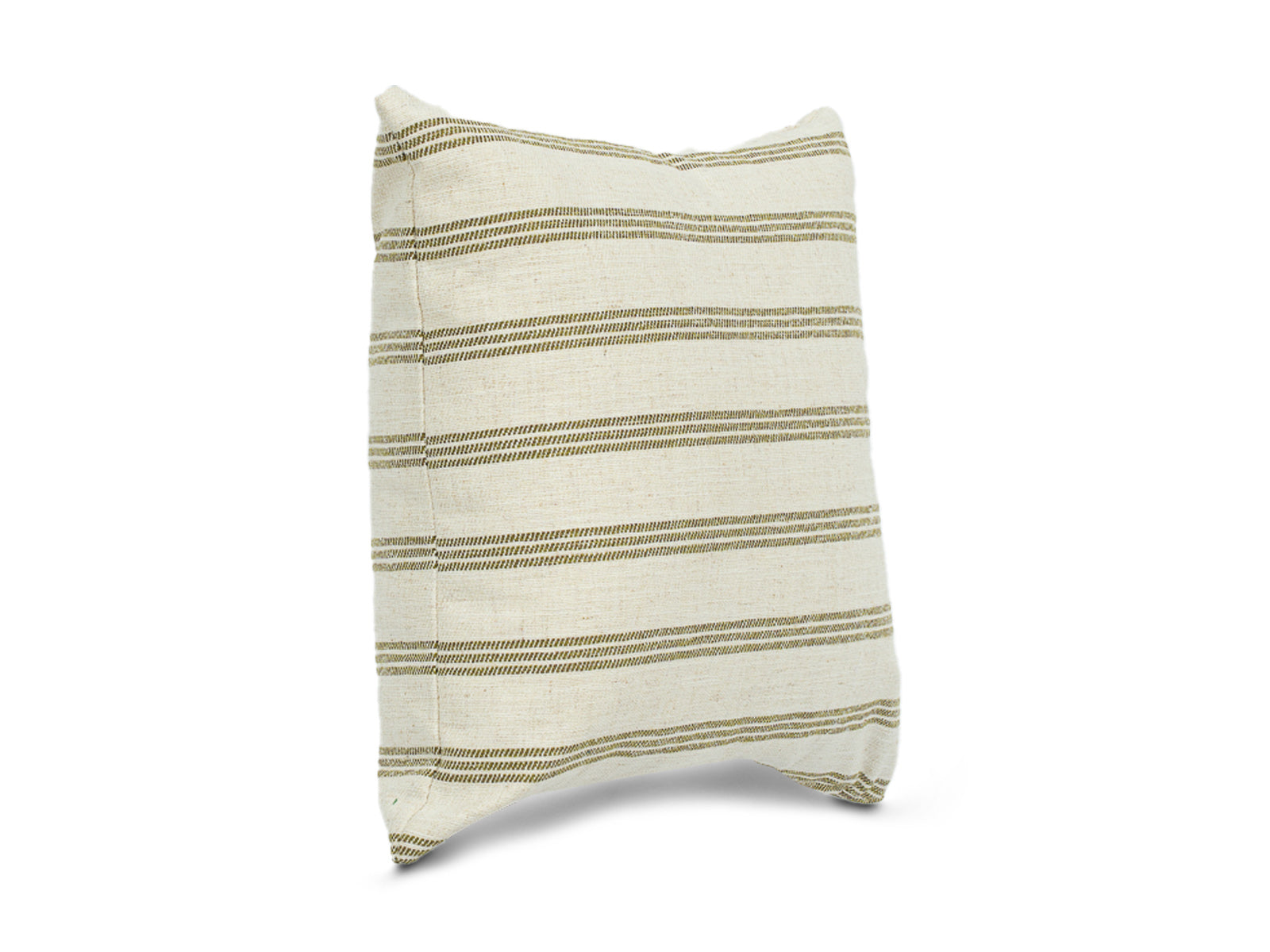 Cojin Poliester Raices Beige con Rayas Verde