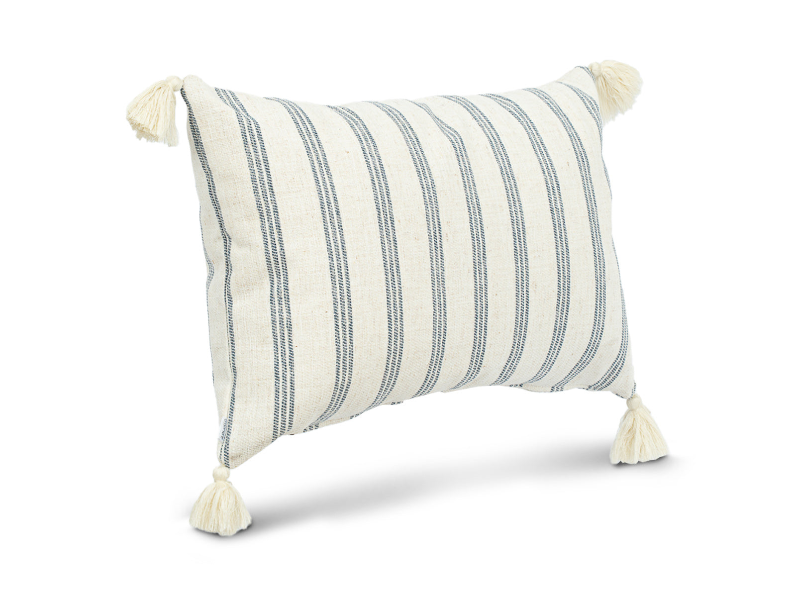 Cojin Poliester Lineas Beige Azul
