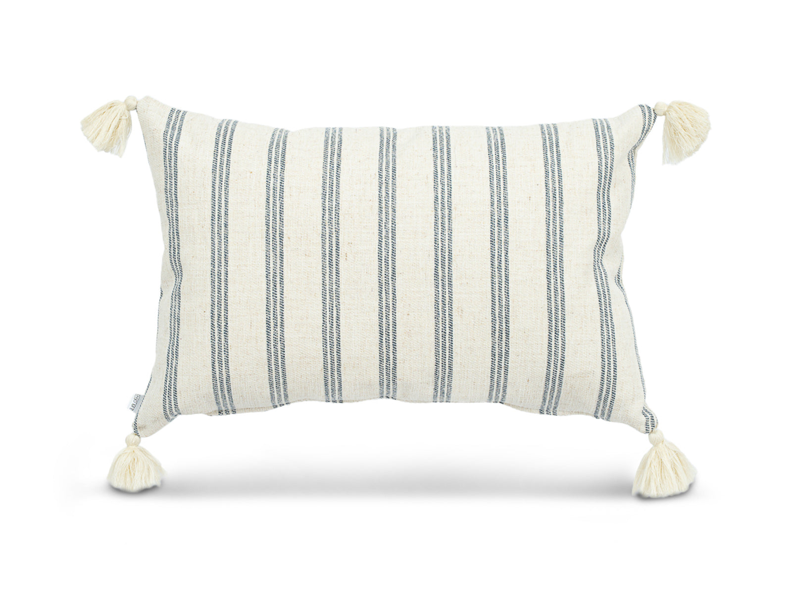 Cojin Poliester Lineas Beige Azul
