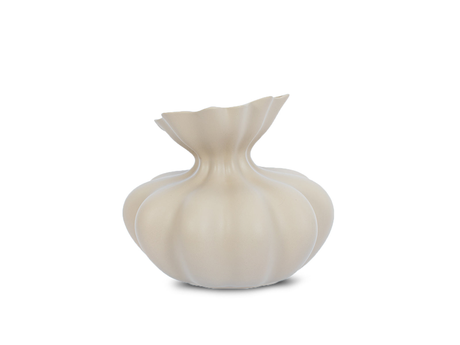 Florero Pumpkin Ceramica Beige