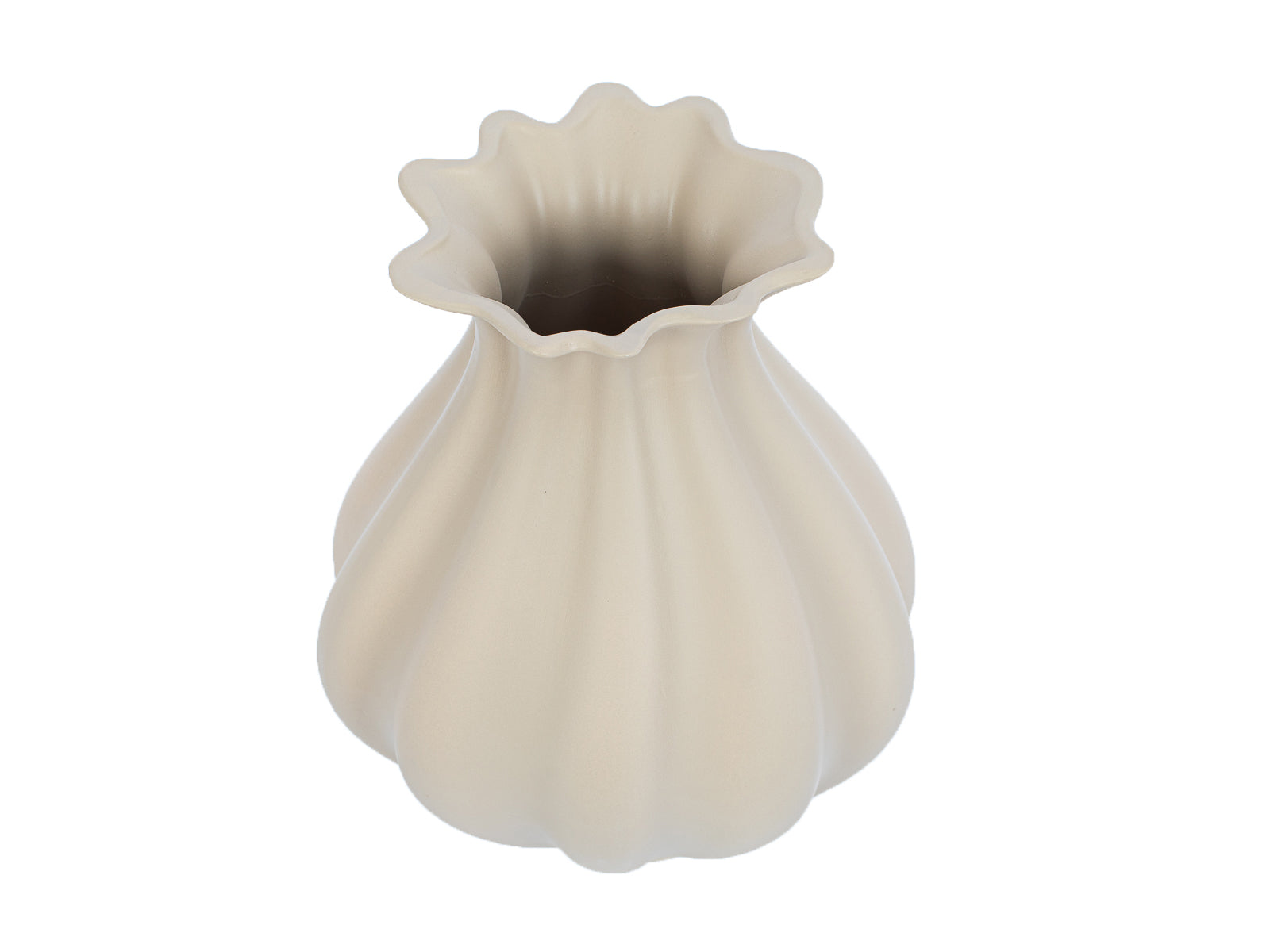 Florero Squash Ceramica Beige