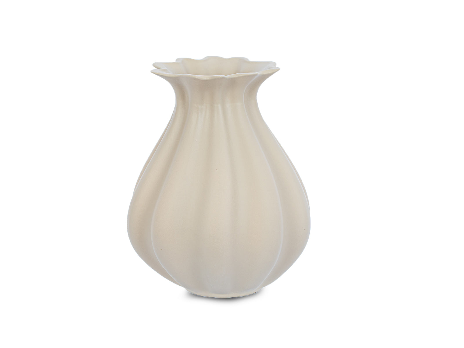 Florero Squash Ceramica Beige