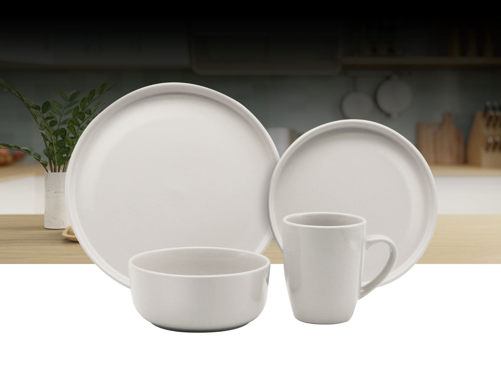 Set Vajilla Cuadrada 16pcs Warenhaus Menaje