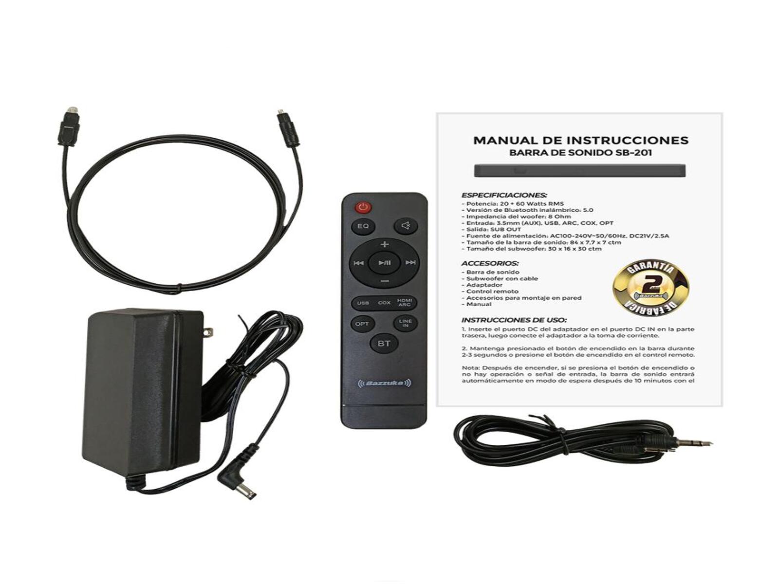 Barra de Sonido Subwoofer Bazzuka