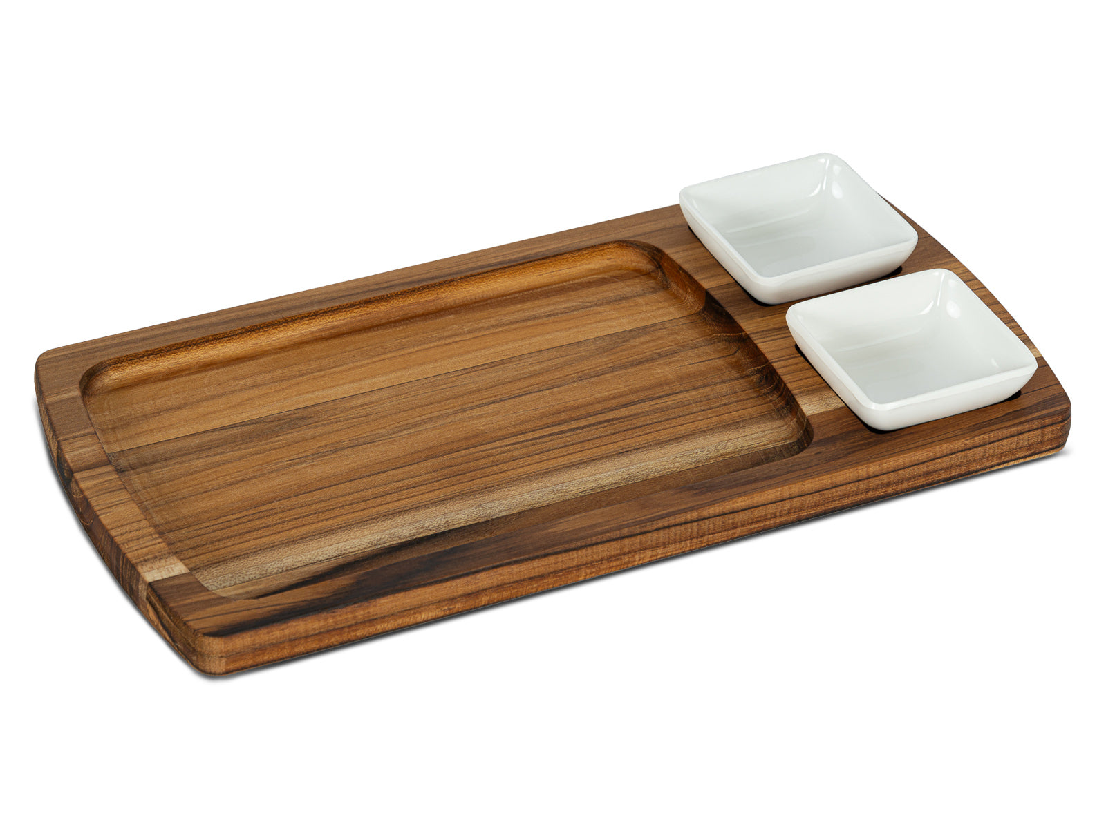 Tabla De Servir Teca 2 Recipientes