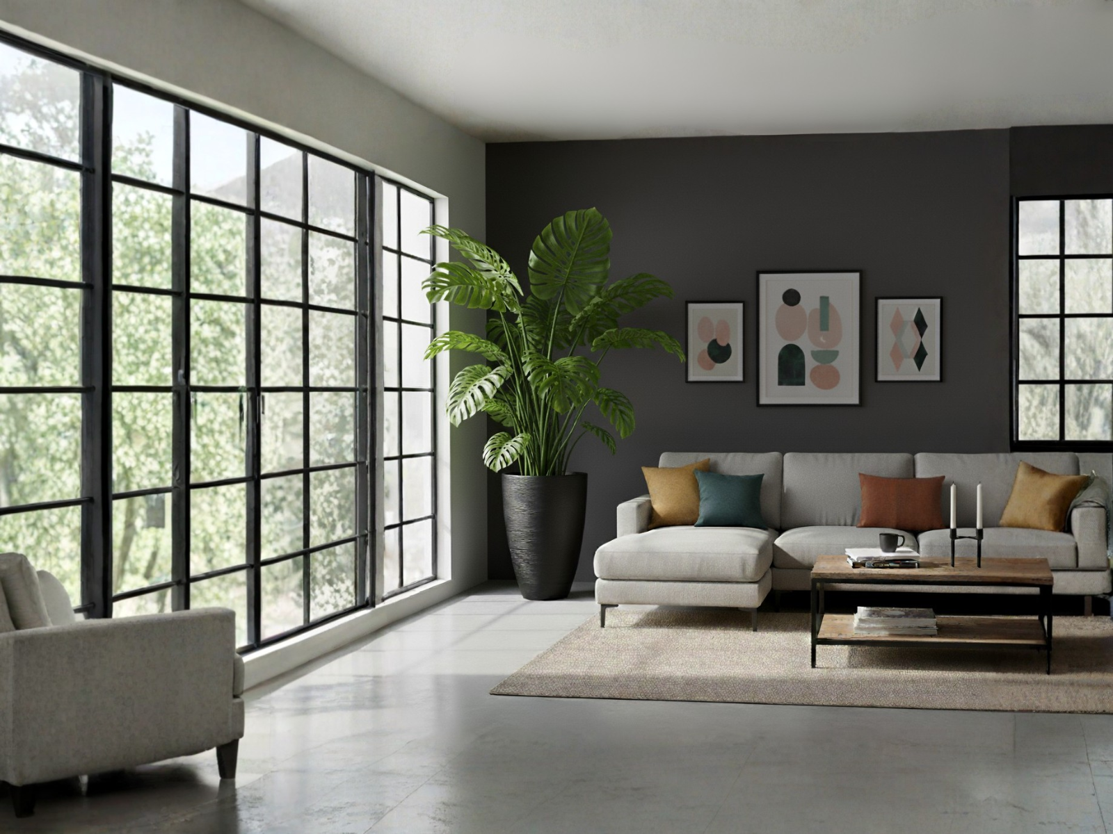 Maceta Amsterda Graffiato 35 x 65 cm C/Negro