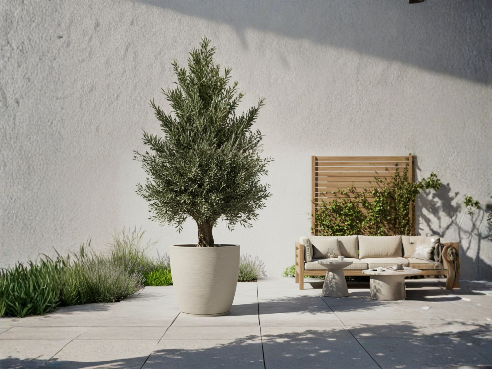 Maceta Amsterda Graffiato 40 x 45 cm C/Cemento