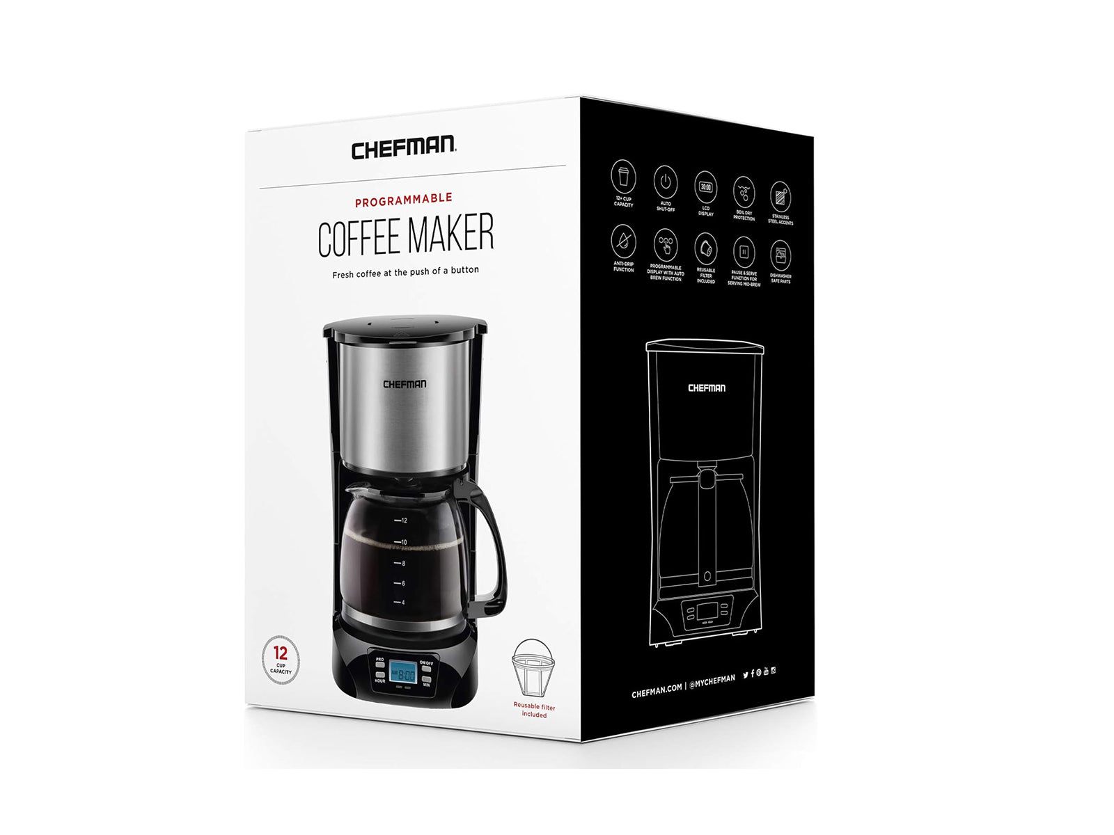 Cafetera 12 Tazas Programable Chefman