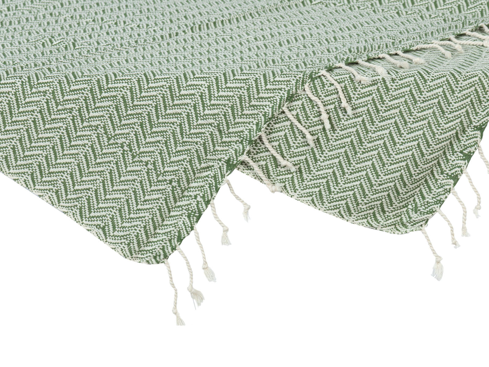 Manta Verde Decorativa 100% Algodon