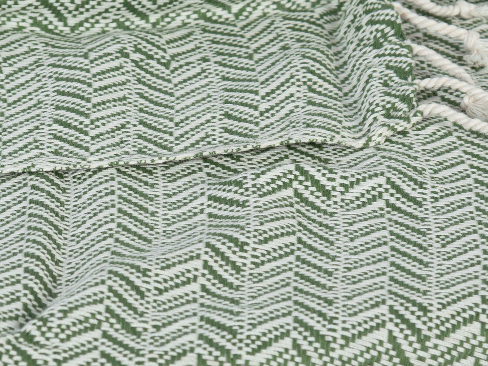 Manta Verde Decorativa 100% Algodon