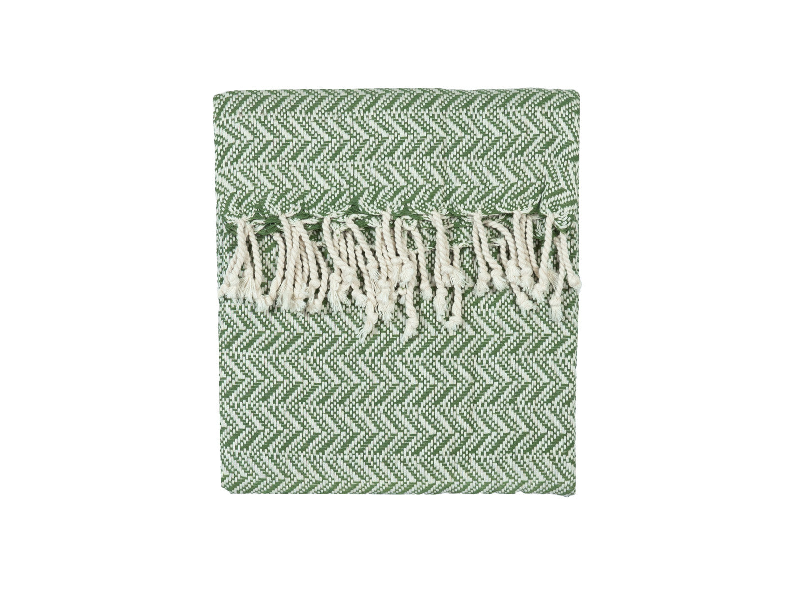 Manta Verde Decorativa 100% Algodon