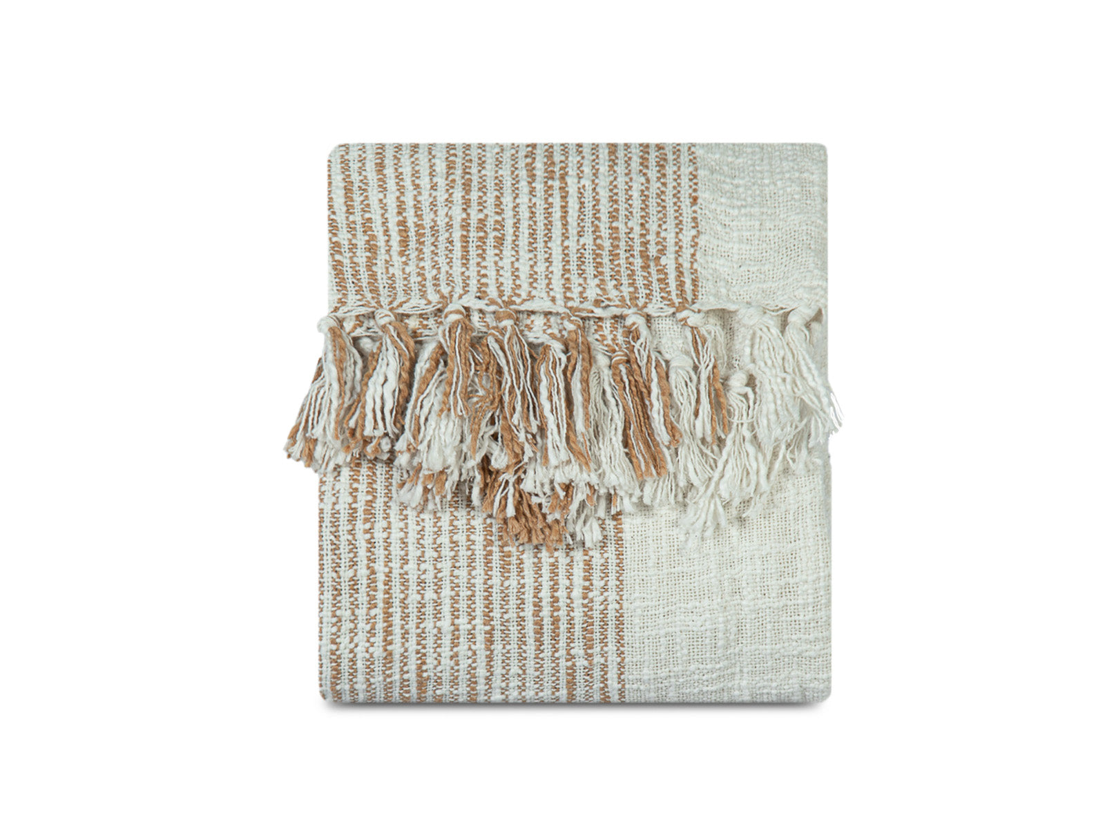 Manta Camel Decorativa Ivory 100% Algodon