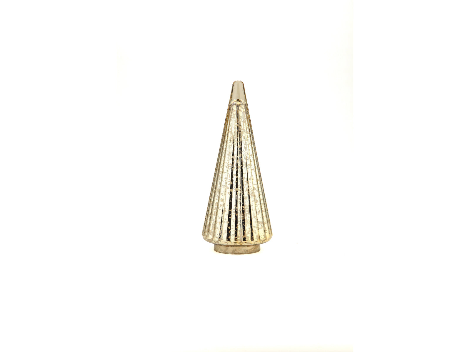 Figura Arbol de Navidad Rayas Vidrio #Color_Dorado #Tamaño_Pequeño