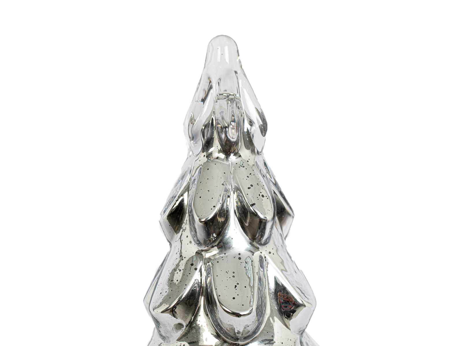 Figura Decorativa Arbol Navidad Vidrio Plata