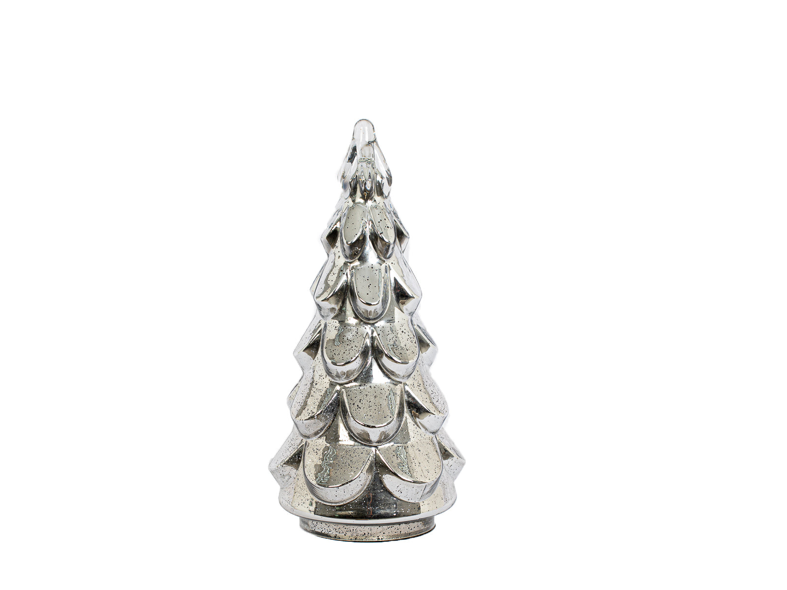 Figura Decorativa Arbol Navidad Vidrio Plata