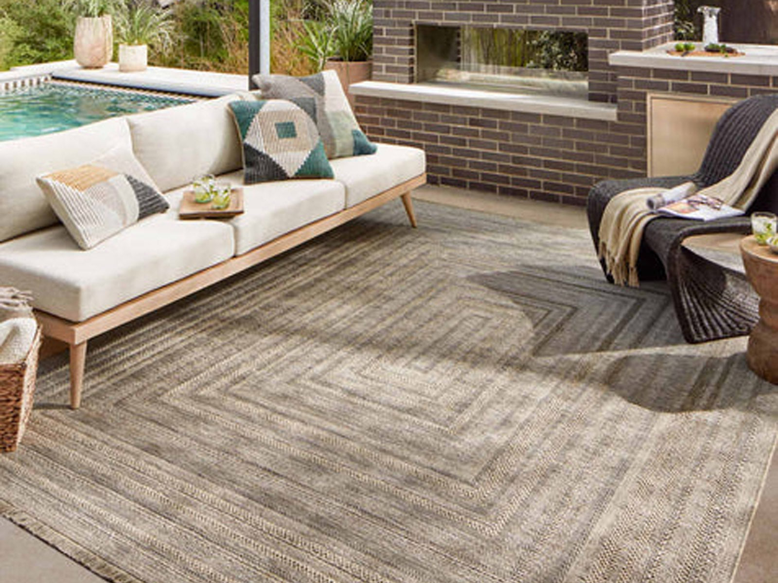 Alfombra Large Beige Cuadrado Espiral