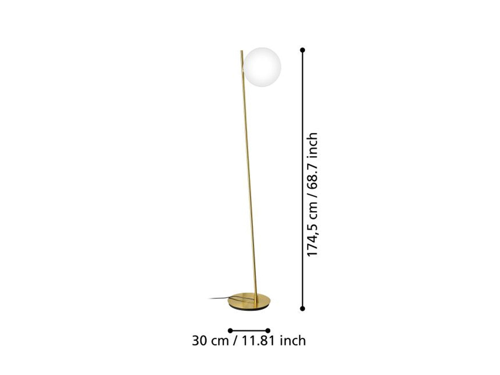 Lampara de Pie Rondo Dorada