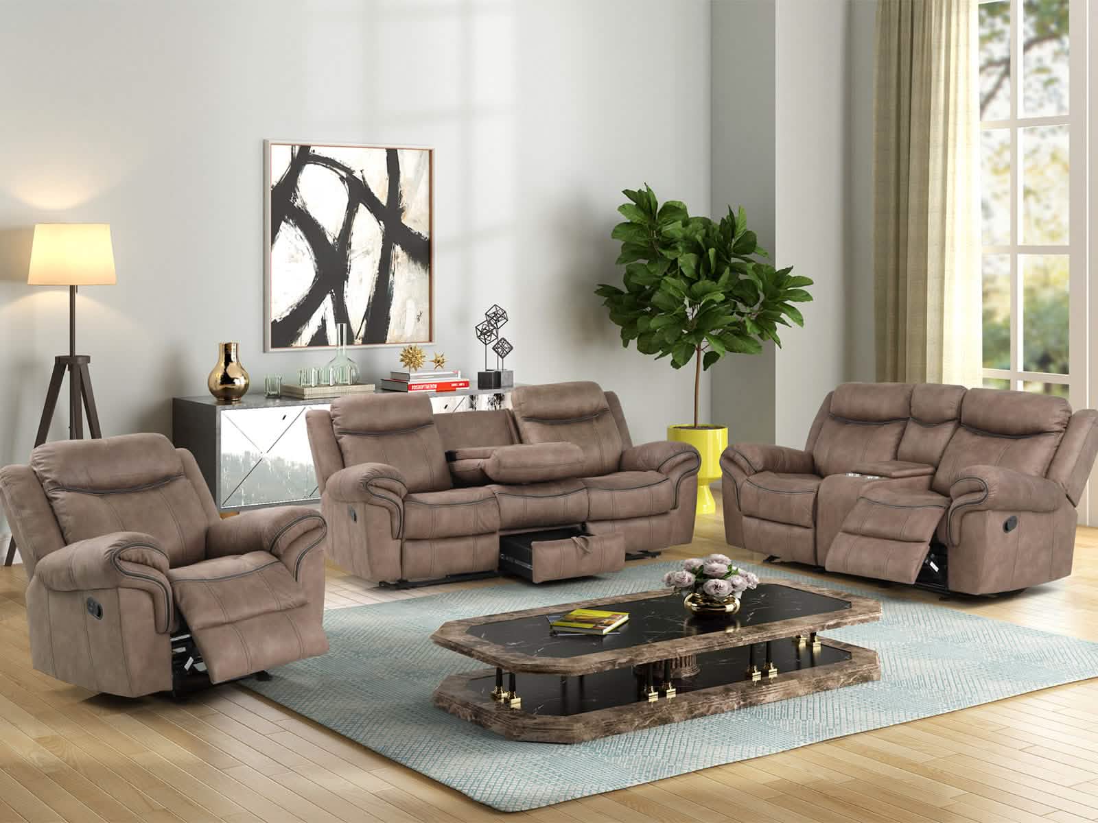 Loveseat Sorrento #Color_Tan"2161"