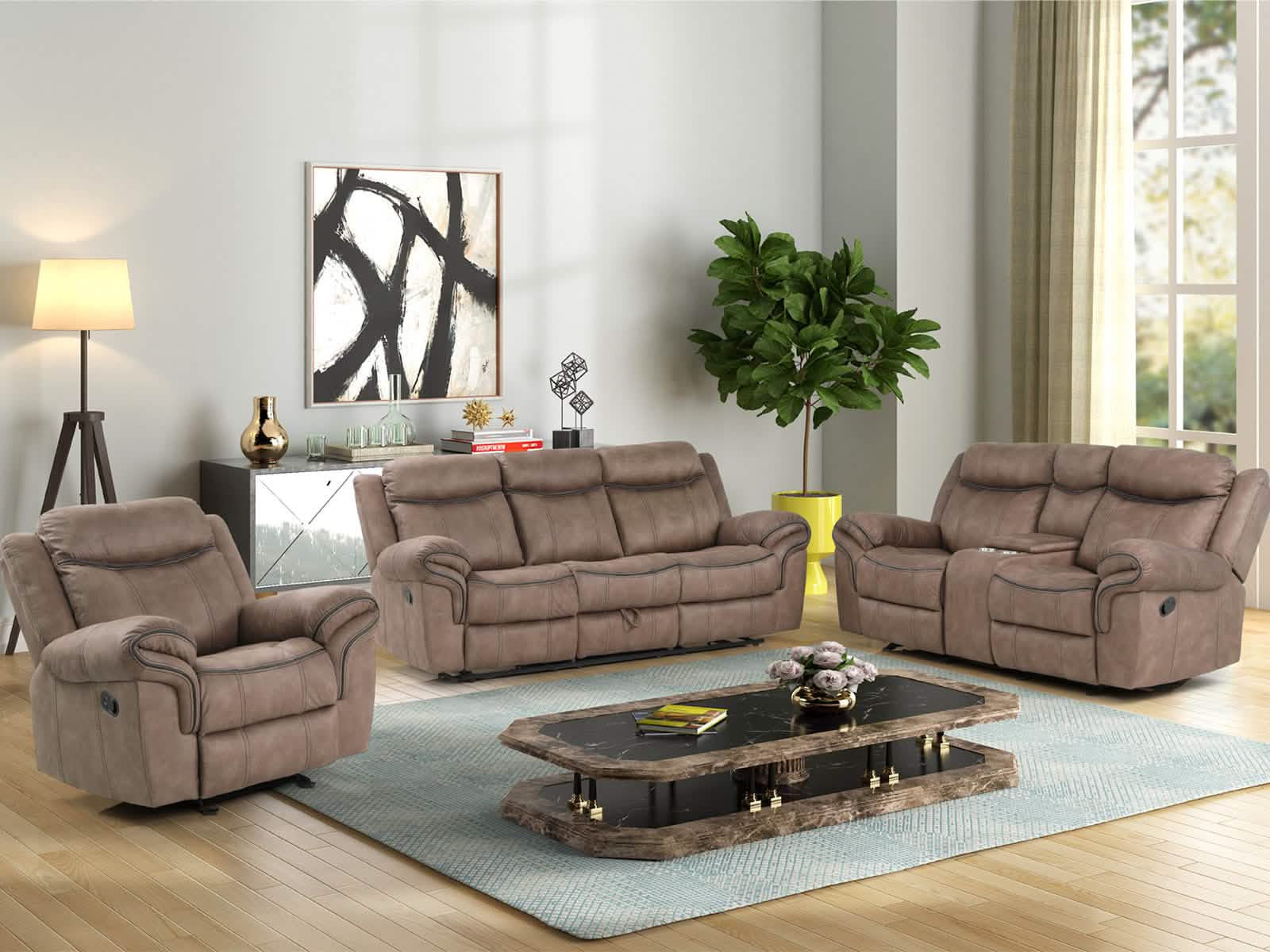 Loveseat Sorrento #Color_Tan"2161"