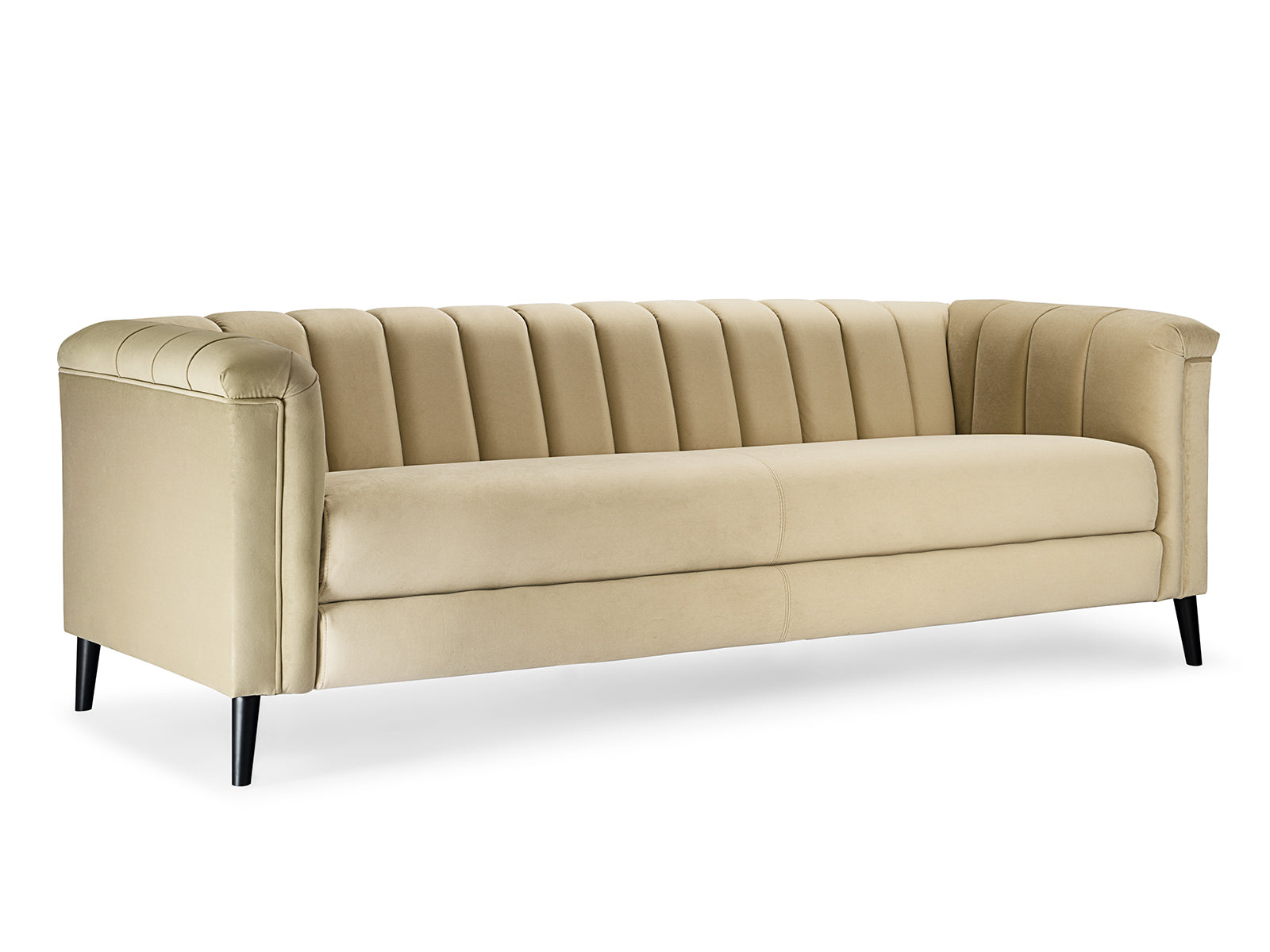 Sofa Triple Powell C/Met Black #Color_Beige"T37111"