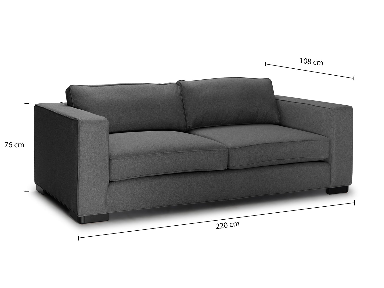 Sofa Triple Anny #Color_SlateGray"T336900"