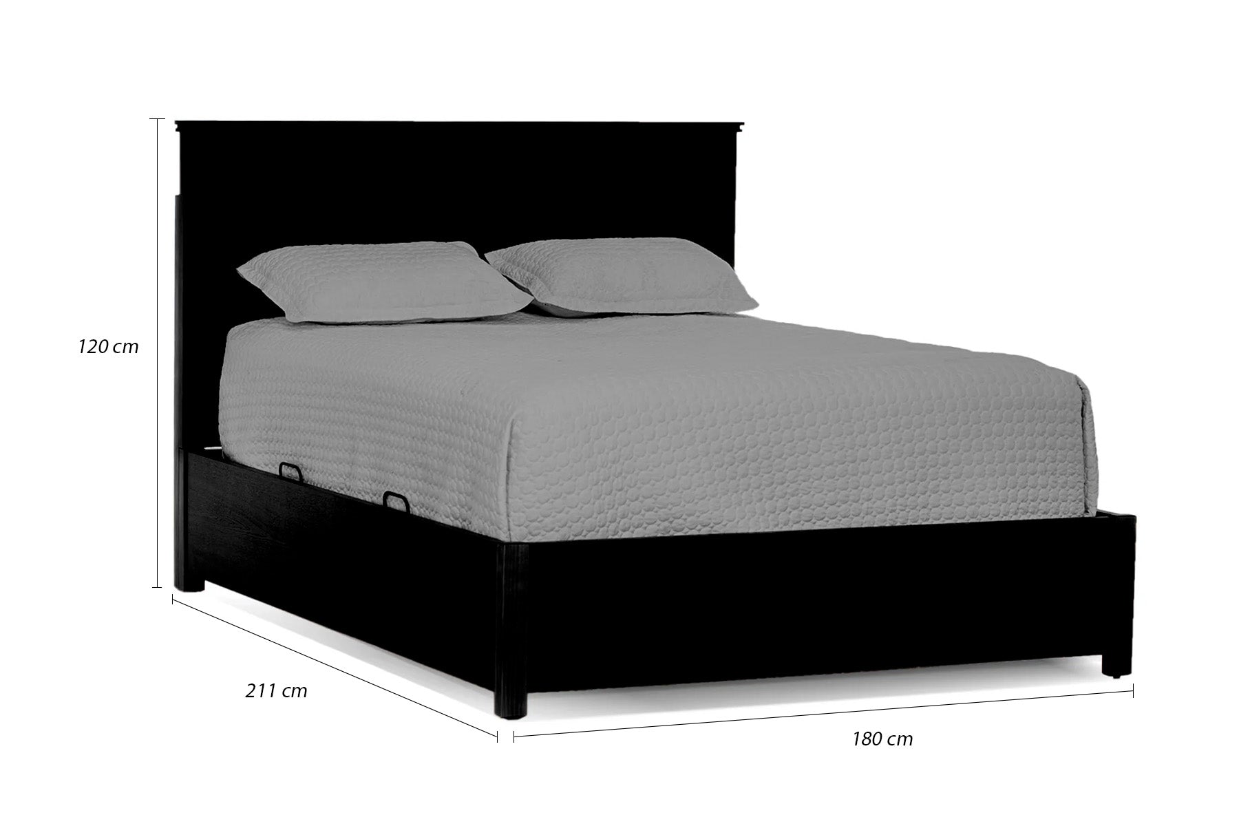 Cama Urbana Storage Cenizo #Tamaño_Queen/2.5plz